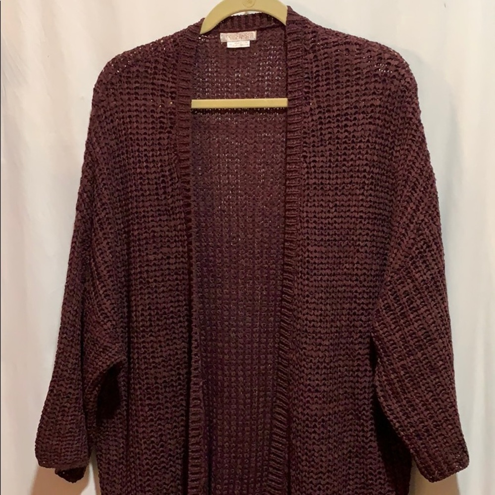 THE HANGER sweater long fringe OS open wine